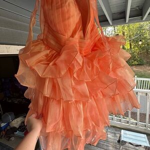 Vibrant Ruffled Orange Dress